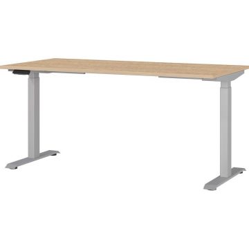 Birou reglabil cu blat cu aspect de lemn de stejar cu înălțime ajustabilă electric 80x160 cm Jet – Germania