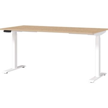 Birou reglabil cu blat cu aspect de lemn de stejar cu înălțime ajustabilă electric 80x160 cm Jet – Germania