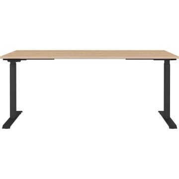 Birou reglabil cu blat cu aspect de lemn de stejar cu înălțime ajustabilă electric 80x180 cm Lissabon – Germania
