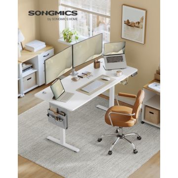 Birou reglabil pe inaltime, Balok, Songmics, Alb, 160x80x120 cm