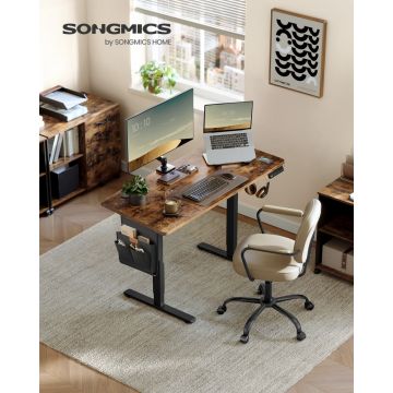 Birou reglabil pe inaltime, Balok, Songmics, Maro, 120x60x120 cm
