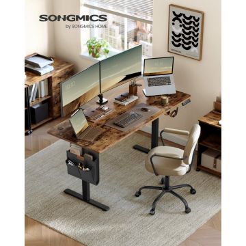 Birou reglabil pe inaltime, Balok, Songmics, Maro, 160x70x120 cm