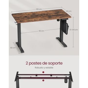 Birou reglabil Vasagle Maro 120x60x120 cm