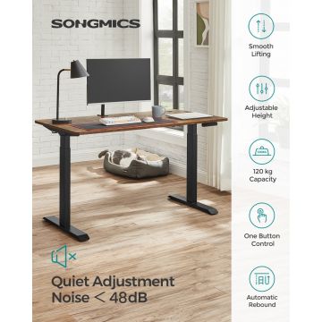 Cadru birou reglabil, Balok, Songmics, Negru, 175x60x119 cm