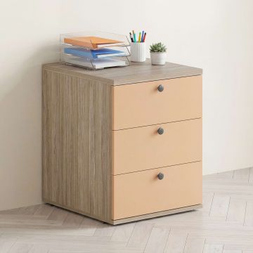 Casetiera birou STUDIO, 3 sertare, Oak, Caramel