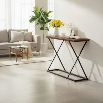 Consola Glimmer, Nuc-Negru, metal, 100x30x80 cm