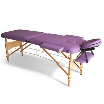 HomCom Lettino da Massaggio Fisioterapia Pieghevole con 2 Zone 182 x 60cm Viola