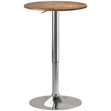 HOMCOM Masă de bar Masă bistro Masă înaltă Înălțime reglabilă 67-93 cm Blat pivotant 360° maro | Aosom Romania