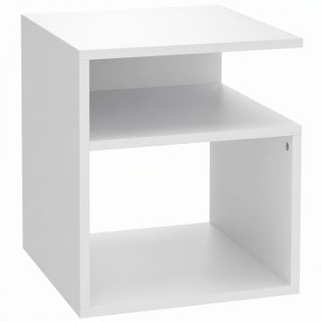 HOMCOM Masă Modernă de Cafea cu 3 Rafturi Deschise pentru Sufragerie, Dormitor, Birou, PAL, Alb | Aosom Romania