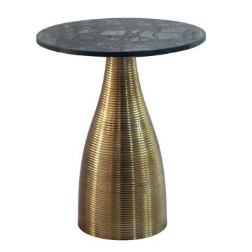 Masă Auxiliară din metal, piatră, 40/48/40 cm