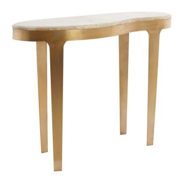 Masă consolă bronz/taupe cu blat din marmură 40x110 cm Giulio – Light & Living