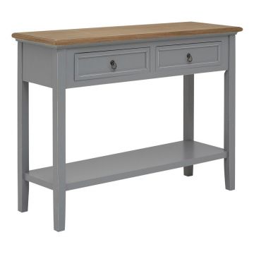 Masă consolă gri din lemn de paulownia 34,5x99 cm Henley – Premier Housewares