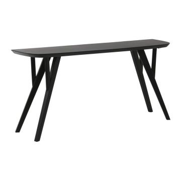Masă consolă negru-mat din lemn de acacia 44x160 cm Quenza – Light & Living