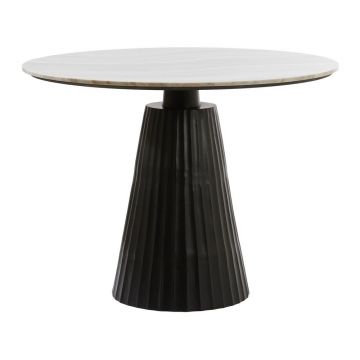 Masă de dining rotundă cu blat din marmură ø 100 cm Rianne – Light & Living
