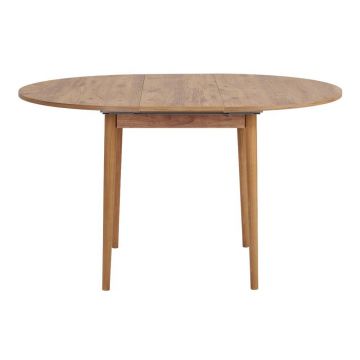Masă de dining rotundă extensibilă cu aspect de lemn de pin cu blat suplimentar ø 100 cm Viona – Kalune Design