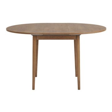 Masă de dining rotundă extensibilă cu aspect de lemn de stejar cu blat suplimentar ø 100 cm Viona – Kalune Design