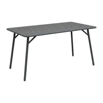 Masa de gradina, Moraja, Negru, 80x140x72 cm