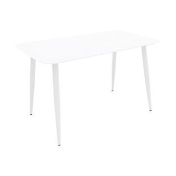 Masa din aluminiu cu design modern, Vista, Stil Contemporan, Aluminiu, WHITE, 120x70x72 cm