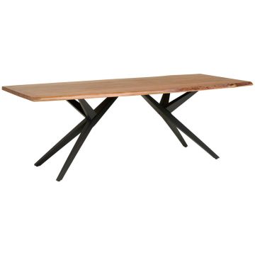 Masă din lemn, metal, 220/100/76 cm,