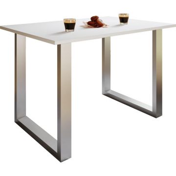 Masă din metal, material pe bază de lemn, 110/50/76 cm,
