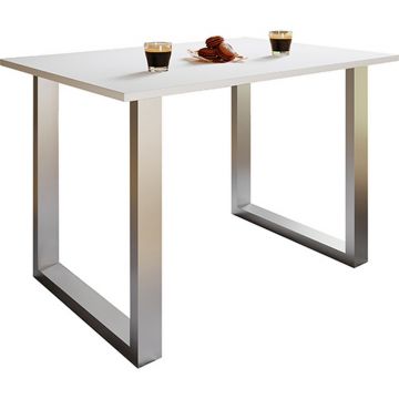 Masă din metal, material pe bază de lemn, 140/50/76 cm,