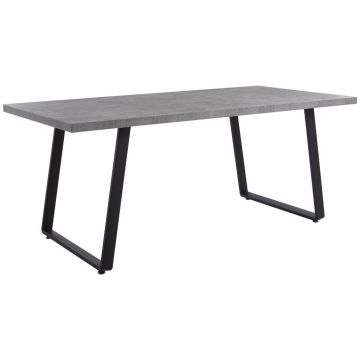 Masă din metal, material pe bază de lemn, 180/90/76 cm,