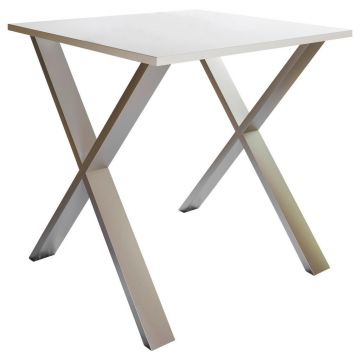 Masă din metal, material pe bază de lemn, 80/80/76 cm,