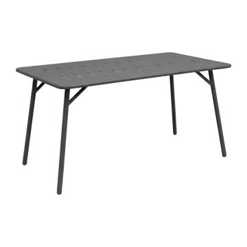 Masa dining Moraja, metal, Negru, 140x80x70 cm