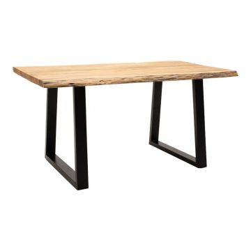 Masă Miles, natural/negru, 200x96x76 cm