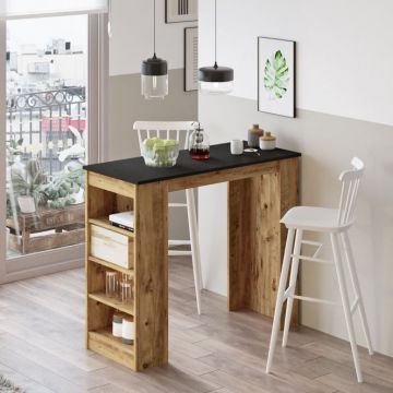 Masa Model Axton, 120x51.6x101.8 cm, Pin atlantic/Negru