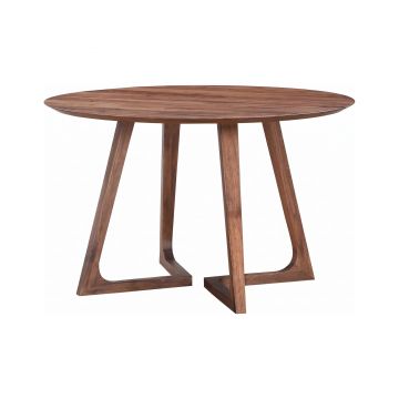 Masa rotunda dining din lemn masiv TERRA WALNUT 100x100x75 cm
