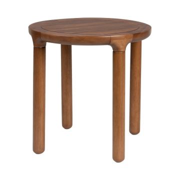 Măsuță auxiliară rotundă cu aspect de lemn de stejar ø 45 cm Storm – Zuiver