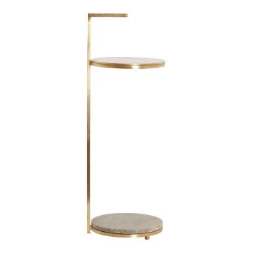 Măsuță auxiliară rotundă cu blat din marmură ø 26 cm Leda – Light & Living