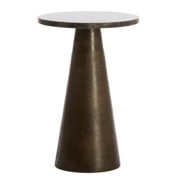 Măsuță auxiliară rotundă cu blat din marmură ø 29 cm Ynez – Light & Living