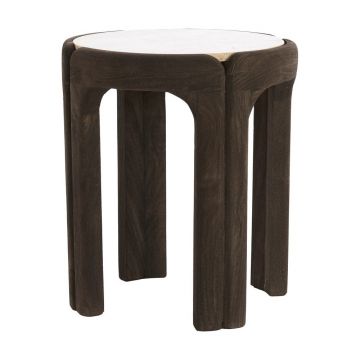 Măsuță auxiliară rotundă cu blat din piatră ø 45 cm Ali – Light & Living