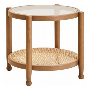 Măsuță auxiliară rotundă cu blat din sticlă ø 57 cm Cebu – Premier Housewares