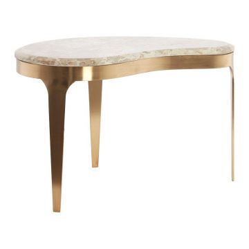 Măsuță de cafea bronz/taupe cu blat din marmură 39x65 cm Giulio – Light & Living