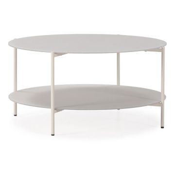 Măsuță de cafea crem rotundă cu blat din sticlă ø 83 cm Davi – MOME