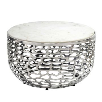 Măsuță De Cafea din metal, piatră, 60/60/35 cm