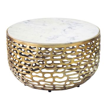 Măsuță De Cafea din metal, piatră, 60/60/35 cm