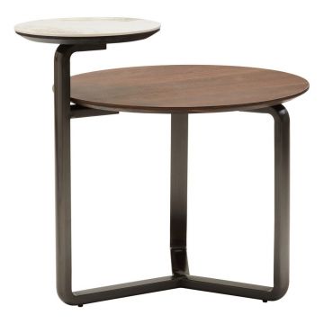 Măsuță de cafea maro rotundă din lemn de eucalipt 55x67 cm Imperia – Premier Housewares