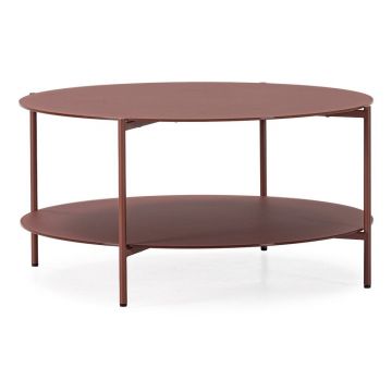 Măsuță de cafea teracotă rotundă cu blat din sticlă ø 83 cm Davi – MOME