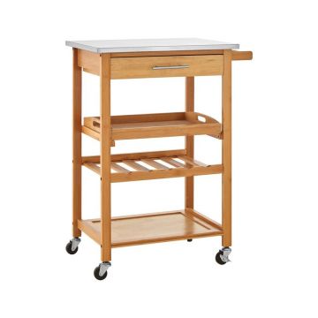 Măsuță de servire cu roți din bambus 41x58 cm Harlow – Premier Housewares