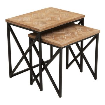 Măsuțe auxiliare 2 buc. din lemn de brad 38x51 cm Kickford – Premier Housewares