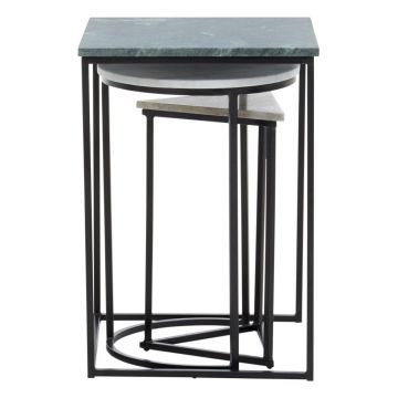 Măsuțe auxiliare 3 buc. cu blat din marmură 40x40 cm Mandoli – Premier Housewares
