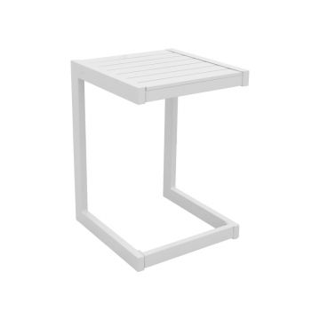 Masuta de exterior Aether din aluminiu, Alb, 38x37x53 cm