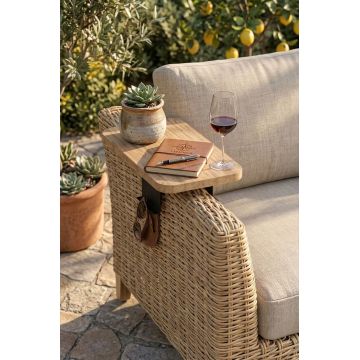 Masuta pentru cotiera canapea, Hanah Home, Artmtksofa2, 32x10x32 cm, Stejar