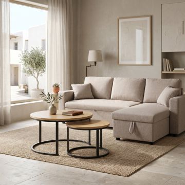 Mese de cafea Solme I, Set 2 piese, 80x80x45 cm