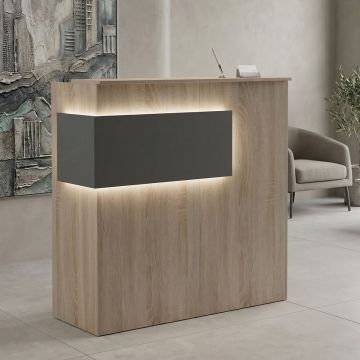 Receptie birou, Optima, Gri, 40x110x110 cm
