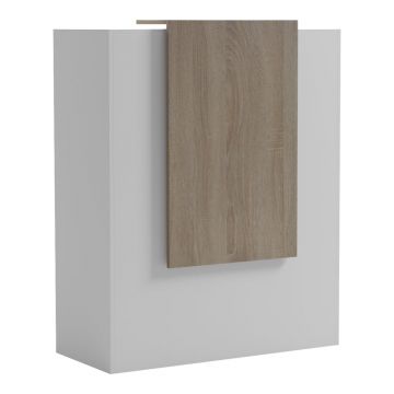 Reception birou Zowel cu LED alb - sonoma, Sonoma - Alb, 90x40x110 cm